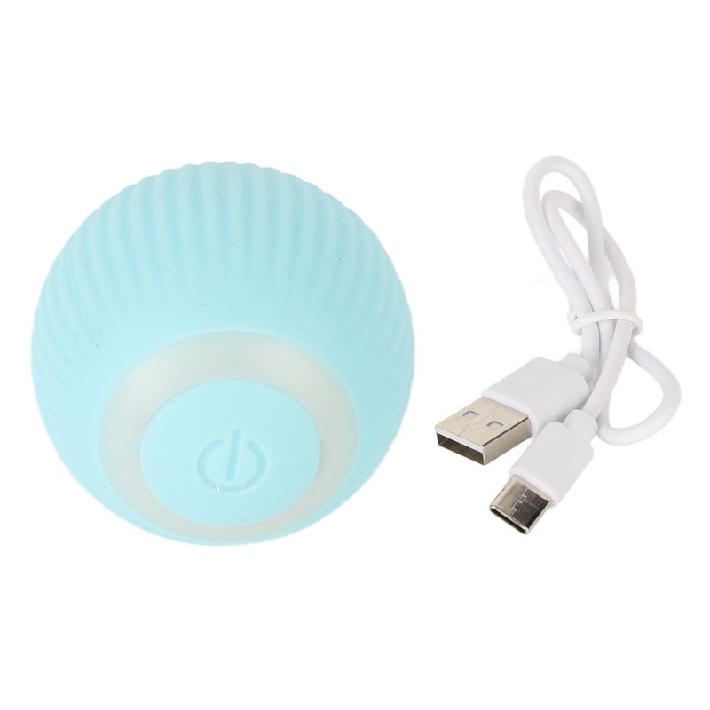 Funny Cat Ball Electric Silicone Automatic Rotating Smart Interactive Cat Toys Ball Blue - Image 1
