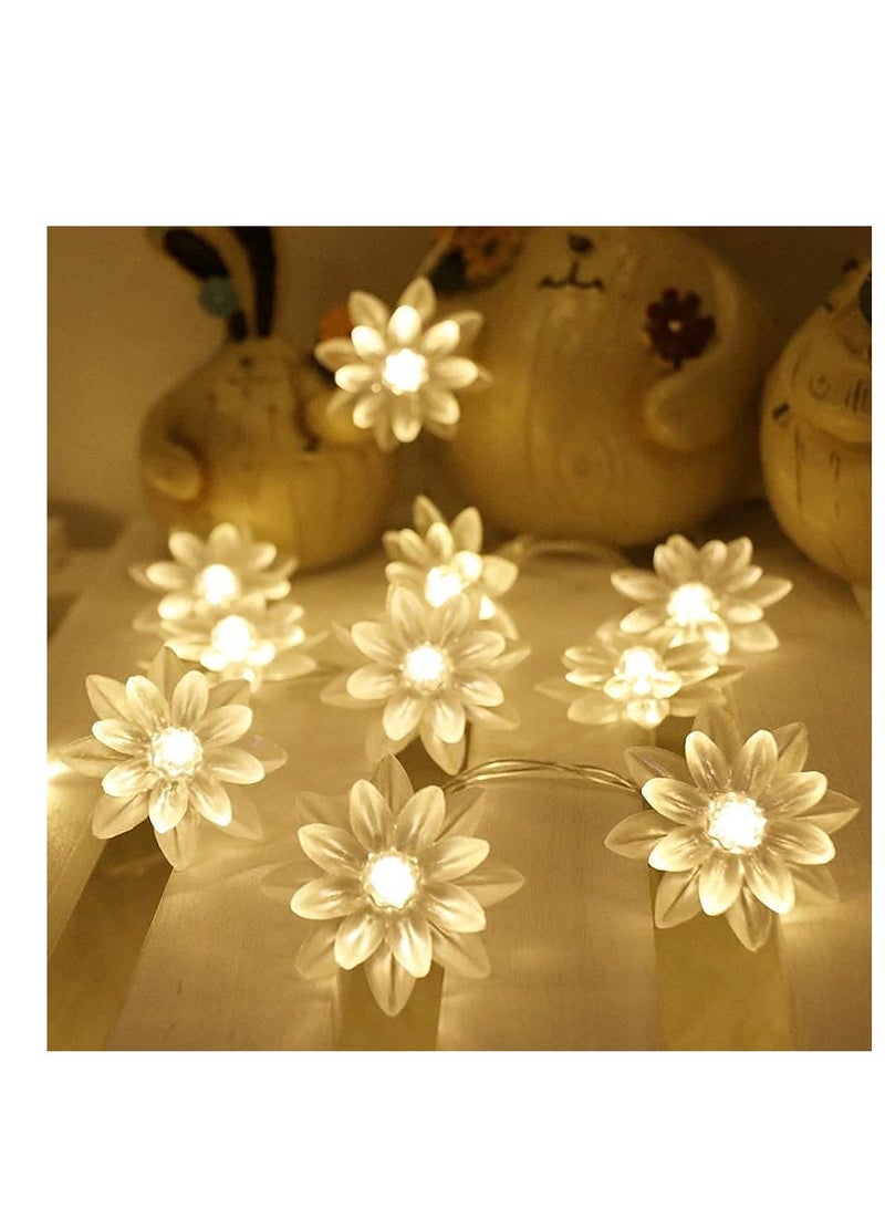 PESCA lotus flower string lights for Indoor outdoor decoration (3 Meter 15 LED, warm white)  - Image 2