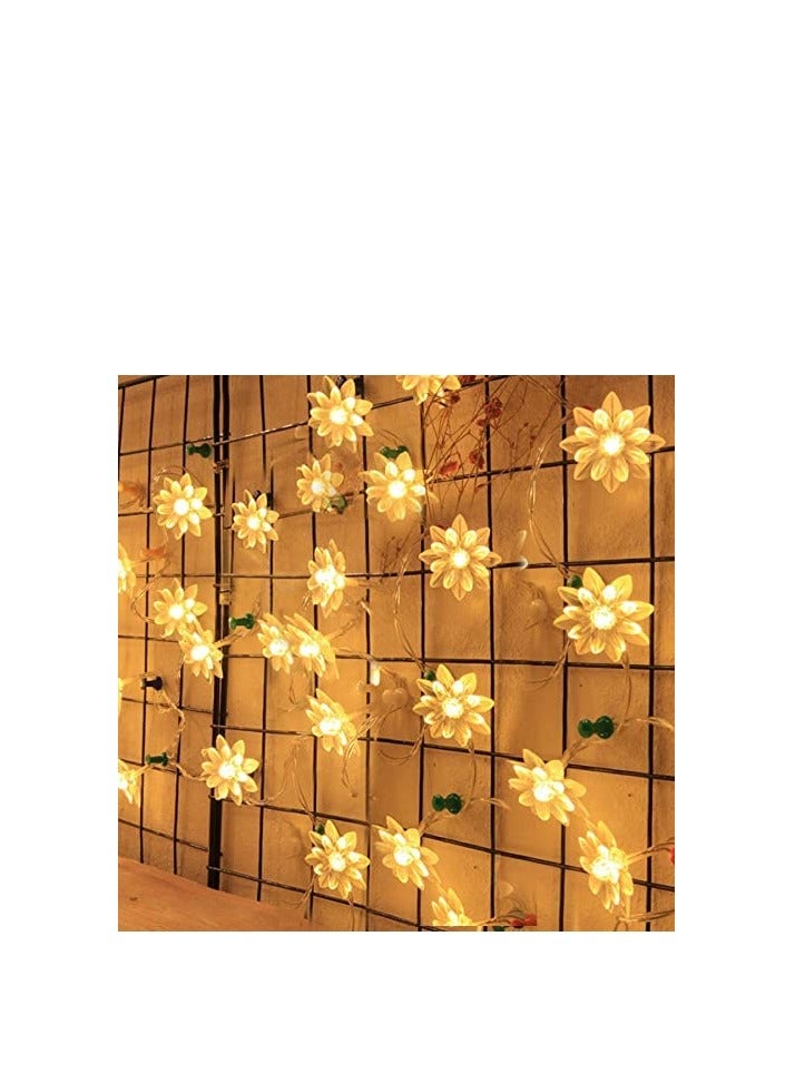 PESCA lotus flower string lights for Indoor outdoor decoration (3 Meter 15 LED, warm white)  - Image 3