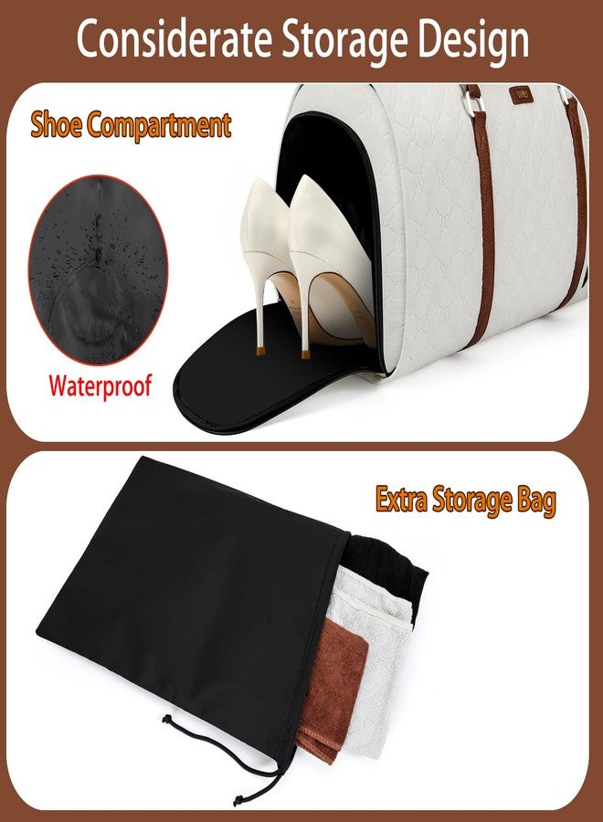 TIBES Convertible Garment Duffel Bag for Travel - Carry On Garment Bags With Toiletry Bag Large Weekender Bag for Men Women 2 in 1 Hanging Suitcase Suit Travel Duffel Overnight Bags 4pcs Set, White, - Image 2