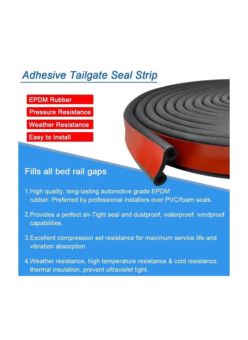 SYOSI - Car Door Seal, EPDM Car Rubber Seal Strip, 3m Adhesive Tailgate Seal for Pickups, Truck, Auto Car, Car Weather Stripping, Soundproof, Noise Reduction, Dustproof, High Temperature Resistance(1 Pack) - Image 1