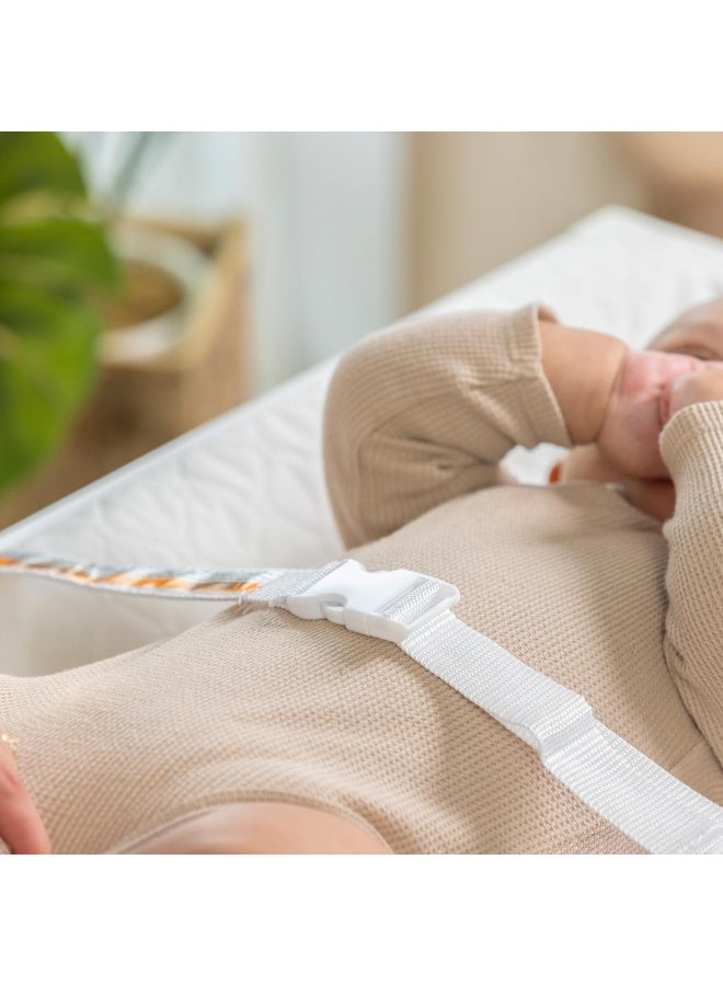 Ingenuity Summer Infant Contoured Changing Pad, 16” X 32”, White Comfortable & Secure Baby With Security Strap And Two High Curved Sides, Easy To Clean - Image 4