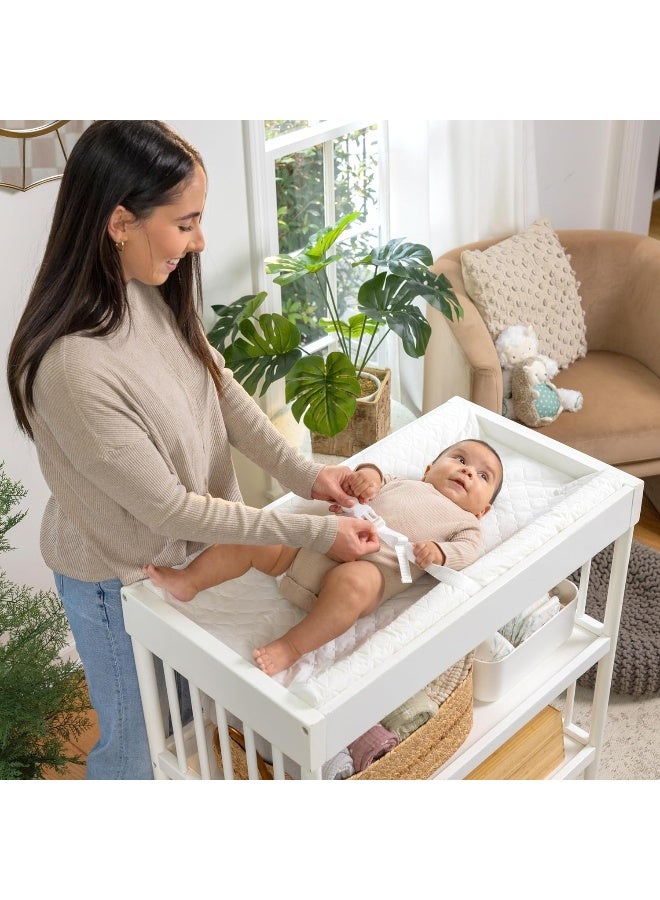 Ingenuity Summer Infant Contoured Changing Pad, 16” X 32”, White Comfortable & Secure Baby With Security Strap And Two High Curved Sides, Easy To Clean - Image 5