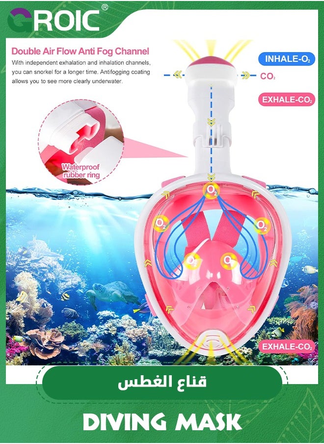 GROIC Snorkeling Gear for Adults, Full Face Snorkel Mask Snorkeling Gear with Anti-Fog Full face Dive Mask and Detachable Camera Mount Snorkeling Set for Adults Underwater Swimming Adult Dry Snorkel Set  - Image 3