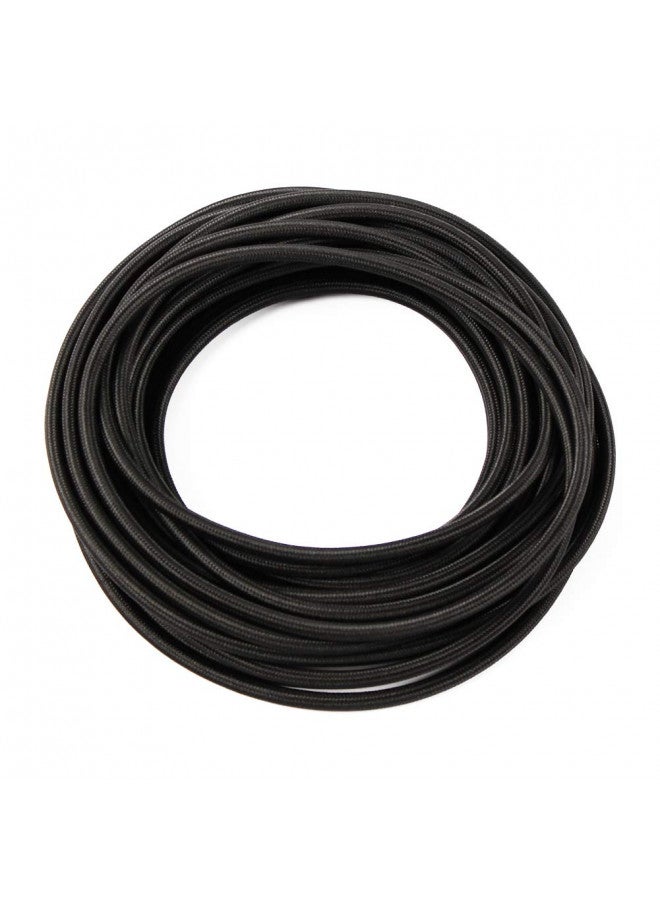 PRUNLLA 32.8ft Fabric Cloth Covered Round Wire,PRUNLLA Vintage 18/2 Industrial Electrical Lamp Cord, 18-Gauge Antique Style for Retro Lamp, DIY Projects (Black)  - Image 1