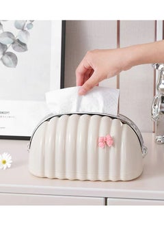 Tissue Box Cover，Can Be Used In Cars, Bathrooms, Dressers, Dining Rooms, Bedrooms, Offices, Etc., Easy Access, Paper Towel Dispenser, White