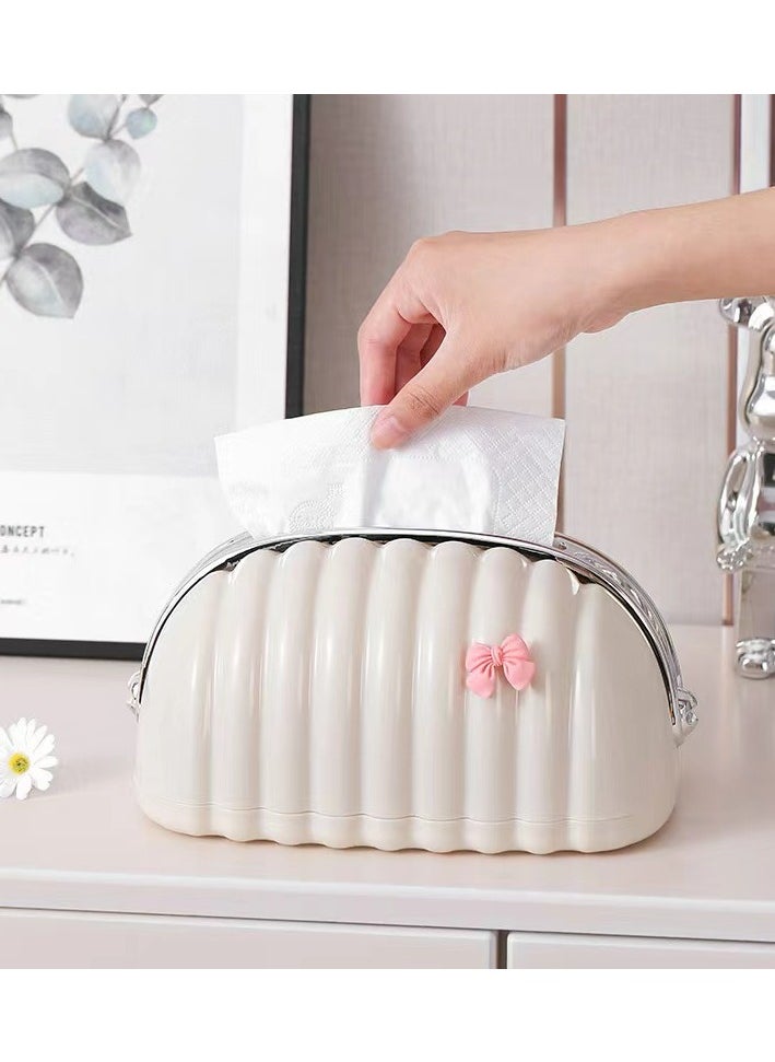 Generic - Tissue Box Cover，Can Be Used In Cars, Bathrooms, Dressers, Dining Rooms, Bedrooms, Offices, Etc., Easy Access, Paper Towel Dispenser, White - Image 1