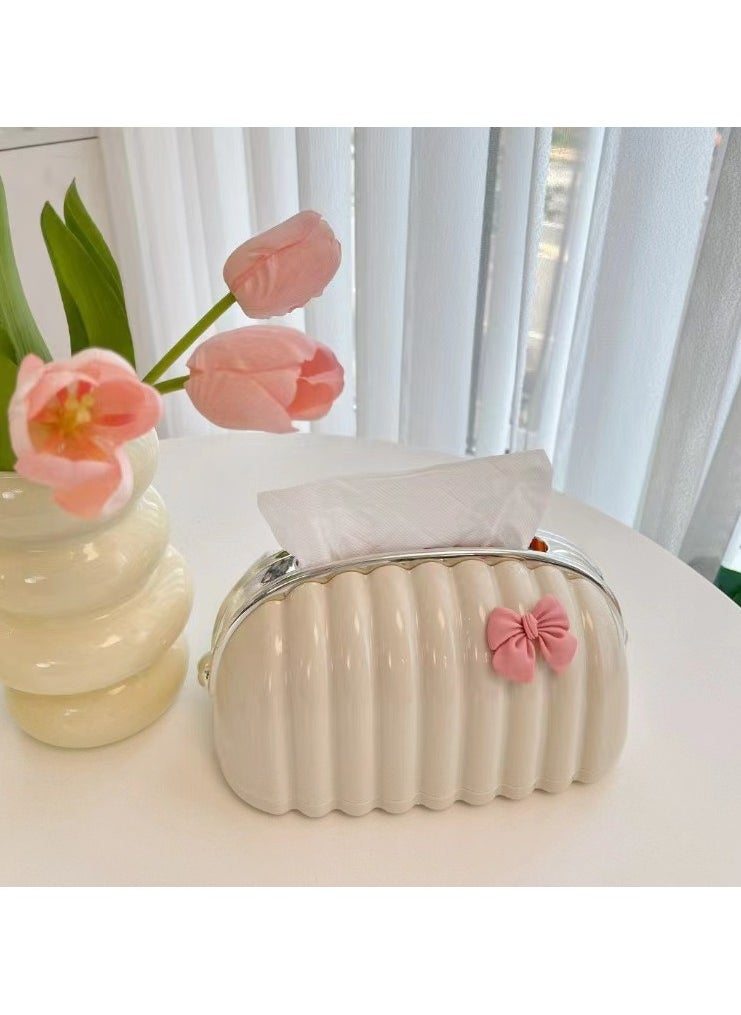 Generic - Tissue Box Cover，Can Be Used In Cars, Bathrooms, Dressers, Dining Rooms, Bedrooms, Offices, Etc., Easy Access, Paper Towel Dispenser, White - Image 1