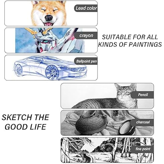 SKETCHBOOK TOP SPIRAL BOUND SKETCH PAD, 9 X 12 INCH,100GSM THICK PAPER,50 SHEETS 100 PAGES,ART SKETCH BOOK AESTHETIC CUTE DRAWING WRITING PAPER,FOR GIRLS WOMEN-SUN MOON - Image 4