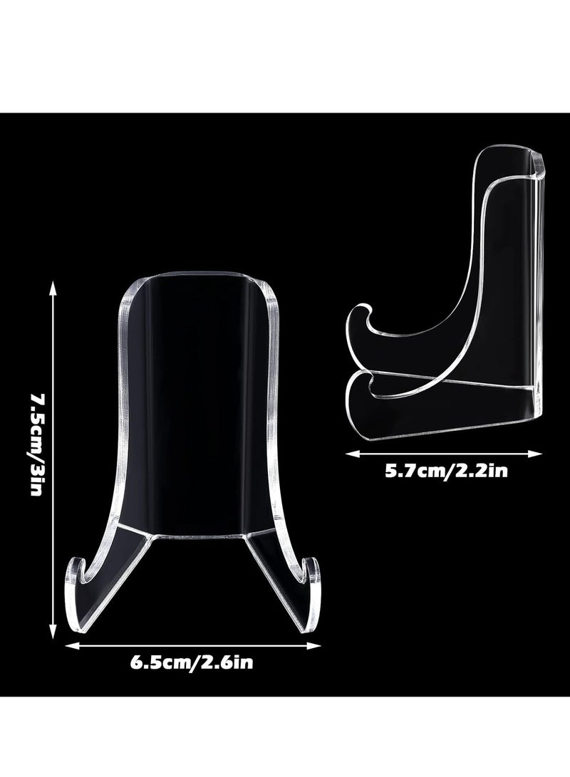 Oasisgalore 2 Pieces Acrylic Plate Holder Picture Stands Easels Display Stands Table Top Holder(3 x 2.6 x 2.2 Inch) - Image 2