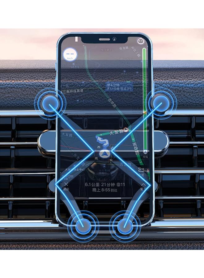 Gravity Car Phone Mount Holder Universal Air Vent Phone Holder For Car Dashboard Windshield Vent Compatible With All 4.7-7Inch Phones (Black) - Image 5