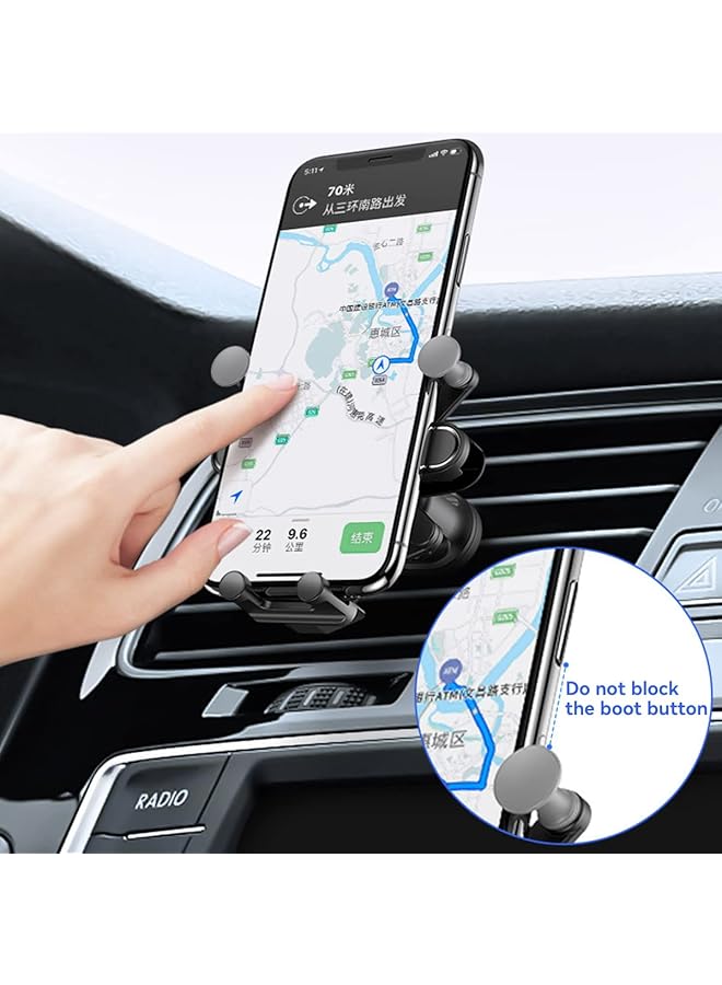 Gravity Car Phone Mount Holder Universal Air Vent Phone Holder For Car Dashboard Windshield Vent Compatible With All 4.7-7Inch Phones (Black) - Image 4