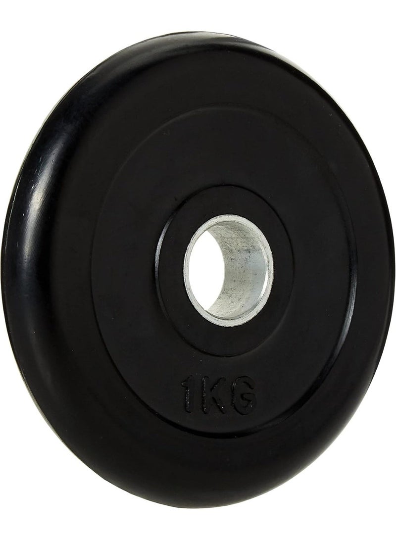 TA SPORT Rubber Weight Plate with Zinc Ring 1KG – PL23 | Durable Gym Plate for Strength Training & Weightlifting - Image 1