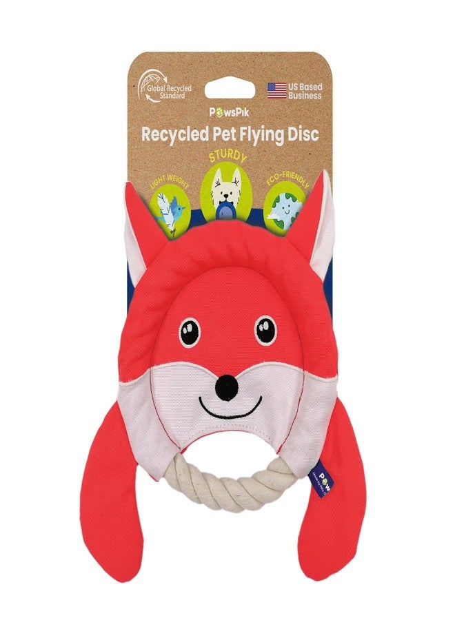 PAWSPIK Flying Disc Tug-of-War Toy, Eco-Friendly Recycled Material, Squeaker Toy for Medium and Large Dogs, for Throwing & Fetching 8.5" Diameter (Fierce Fox) - Image 1