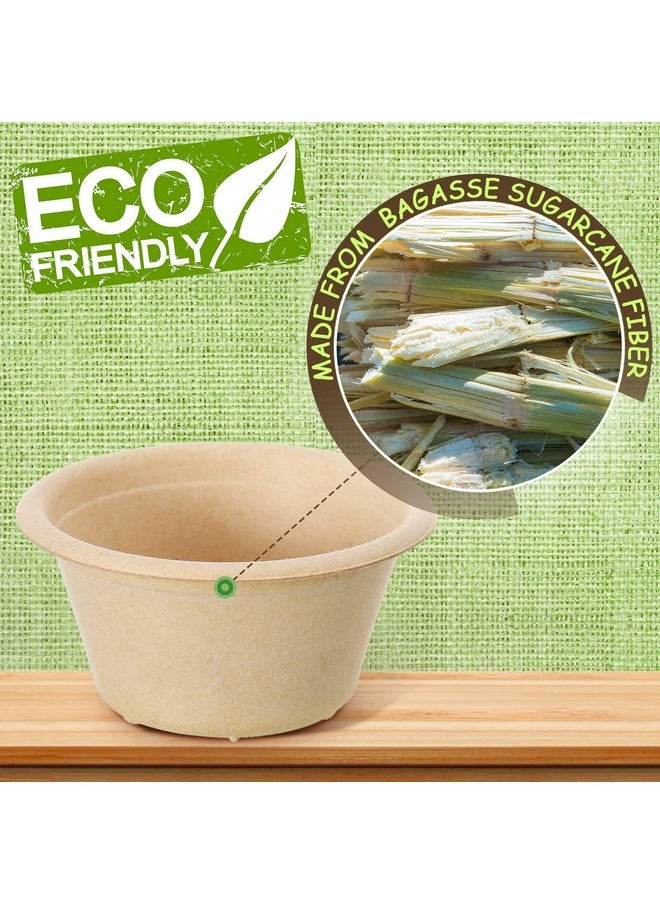 Sieral Sieral 2 oz Natural Bagasse Fiber Cups Disposable Food Cup Sugarcane Small Sample Portion Biodegradable Compostable Tasting Souffle Condiment Sauce Ice Cream Dishes for Party (500 Packs)  - Image 4