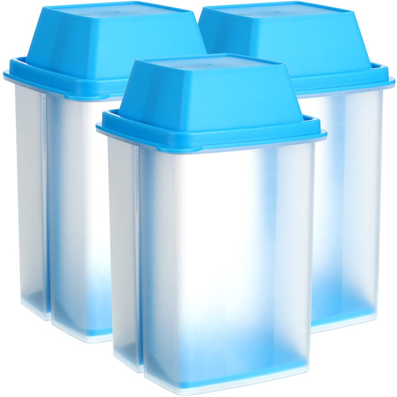 Chengu 3 Pieces Jalapeno Pickle Containers with Strainers Square Dispensers Free Storage of Condiment Food Pickle Holder with Easy to Open Lid Design for Pickled Kitchen ToolsBlue