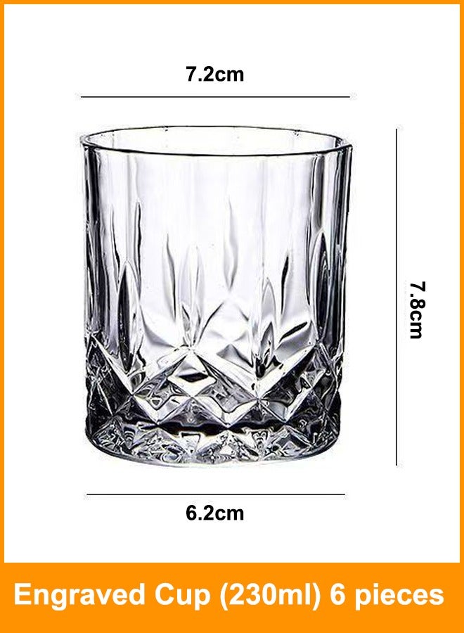 Glass Set, Set Of Six，Can Be Used For Drinking Water, Coffee, Tea, Juice, Milk,230ml - Image 3