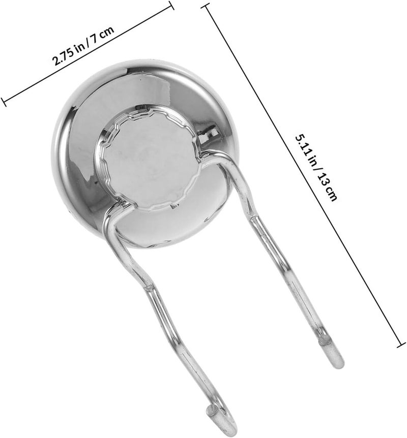 Heavy Duty Stainless Steel Suction Cup Hooks, 2-Prong Strong Removable Vacuum Hangers for Bathroom and Kitchen Towel, Robe, and Clothes Hanging - Image 2