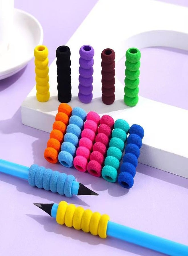 Essivox 12Pcs Colorful Foam Pencil Grips, Writing Aid for Right and Left-Handed Use, Soft Slip-On Holders for Pens, Paint Brushes, Drawing and Handwriting (6) - Image 3