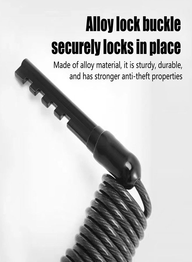 pinflaw 1 PC Motorcycle Helmet Locks, Anti-Theft Bike Password Lock, 59In Retractable Bicycle Wheel Security Locking Chain, Universal for Luggage Stroller Motorbike Scooter (Black) - Image 5
