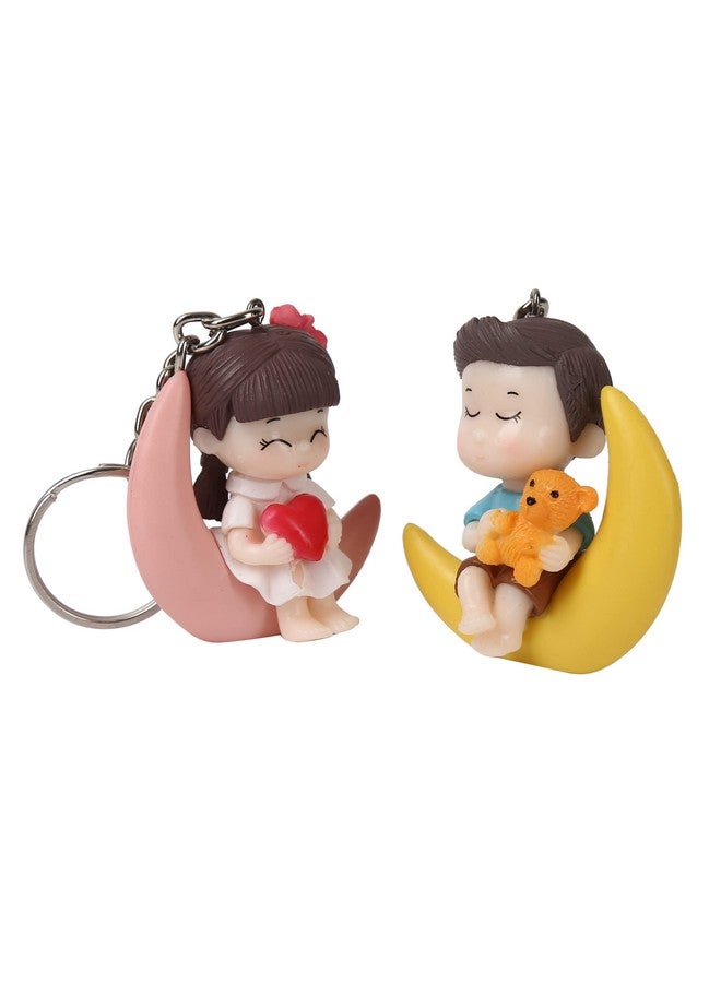 RainSound Girl & Boy Moon Design Cute Couple keychain & Keyring - Image 4