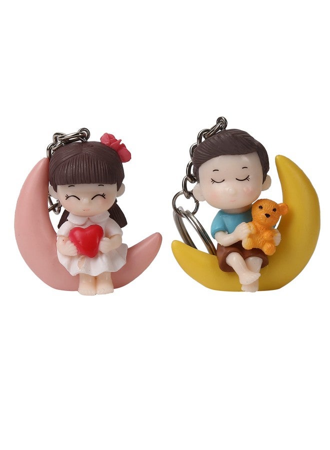 RainSound Girl & Boy Moon Design Cute Couple keychain & Keyring - Image 3
