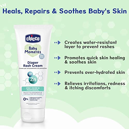 Chicco Baby Moments Diaper Rash Cream, New Advanced Triple Protection Skin Shield Formula with Natural Ingredients to Prevent Rashes & Irritation, No Phenoxyethanol & Parabens (100g) - Image 3