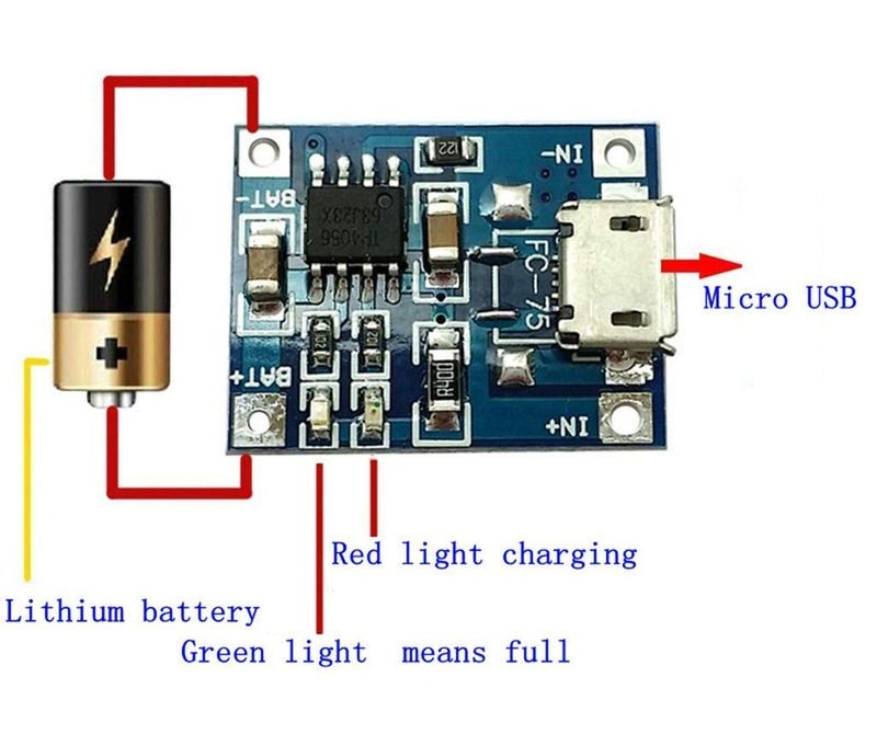 REES52 REES52 Micro USB 5V 1A 18650 TP4056 Lithium Battery Charger Module Charging Board with Protection Dual Functions 1A Liion Pack of 2 - Image 5