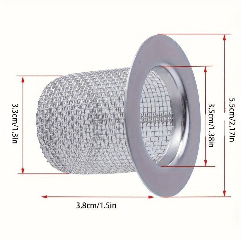 4 Pack Stainless Steel Bathroom Sink Drain Strainers for Hair Catch Shower Tub - Image 4