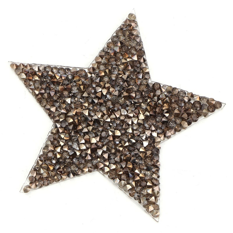 10pcs Rhinestone Star Applique Iron On Clothes Patch for Dress Shoes Bag Hat (Gray) - Image 3