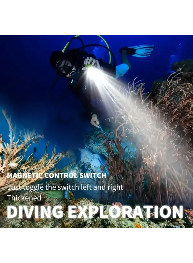 Professional Diving Flashlight Scuba Safety LED Light Magnetic Rotary Switch - Image 3