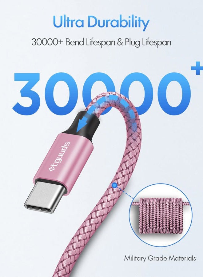 etguuds Pink USB C to USB C Cable 6ft, 2-Pack, 60W USBC to USBC Cord, Type C to C Charger Cable Fast Charging for iPhone 16/15 Pro Max/Plus/Pro, for MacBook Pro Air/iPad, for Samsung Galaxy S24 S23  - Image 5