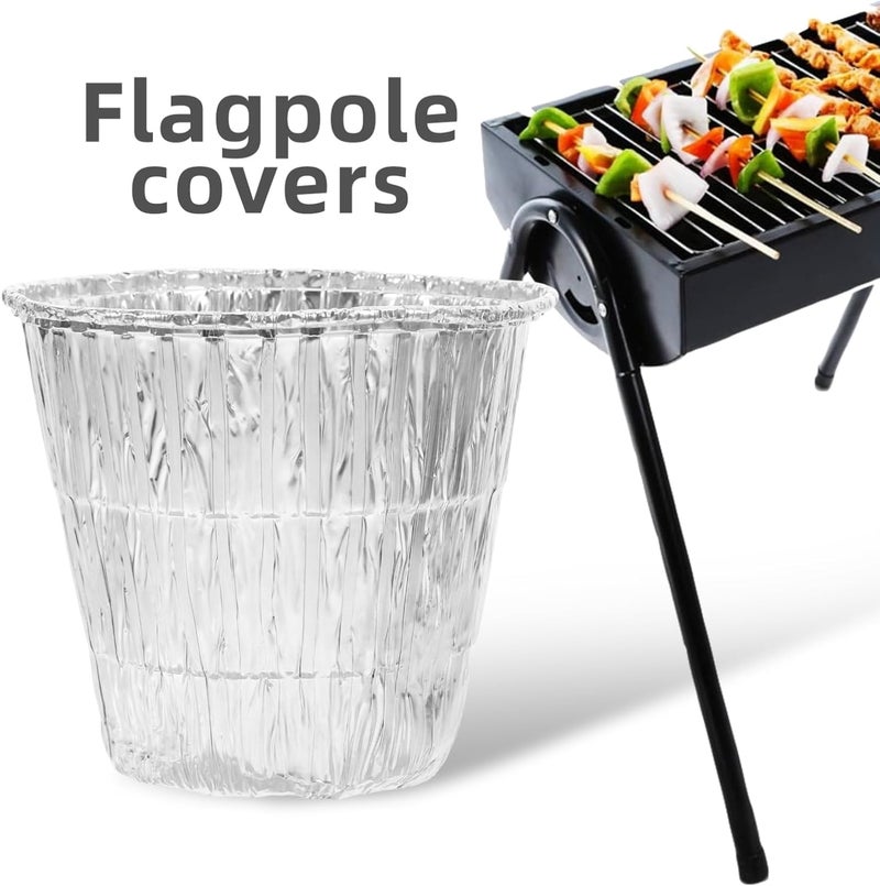 10Pcs Disposable Aluminum Foil Grease Bucket Liners for Bbq Grills and Smokers Large Capacity Drip Tray Liners for Outdoor Cooking Baking Steaming and Oil Splash Prevention - Image 4