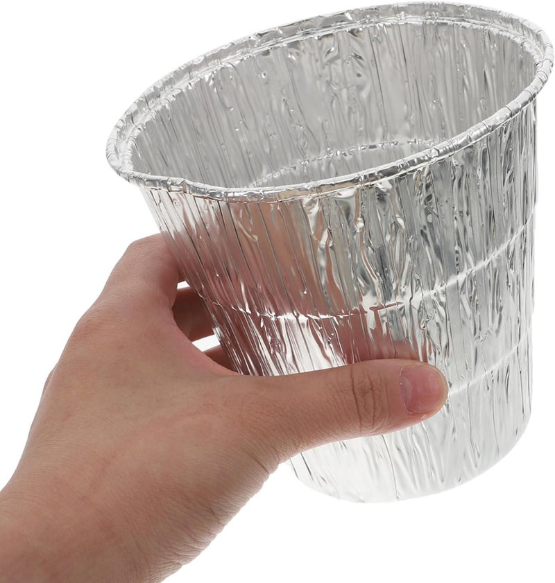 10Pcs Disposable Aluminum Foil Grease Bucket Liners for Bbq Grills and Smokers Large Capacity Drip Tray Liners for Outdoor Cooking Baking Steaming and Oil Splash Prevention - Image 3