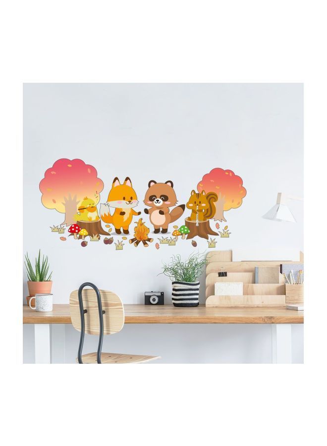 NIBEMINENT Qiangtie Animals Themed Decorative Wall Sticker Brown/Orange/Red 70x50cm - Image 1