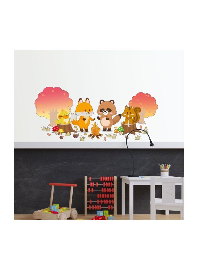 NIBEMINENT Qiangtie Animals Themed Decorative Wall Sticker Brown/Orange/Red 70x50cm - Image 2