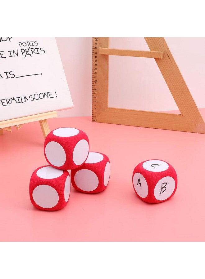 Alasum 4pcs Large Writable Foam Dice - 2.36 Inch Blank Red Dice for Classroom, Games, and DIY Activities - Reusable and Lightweight Teaching Supplies - Image 2