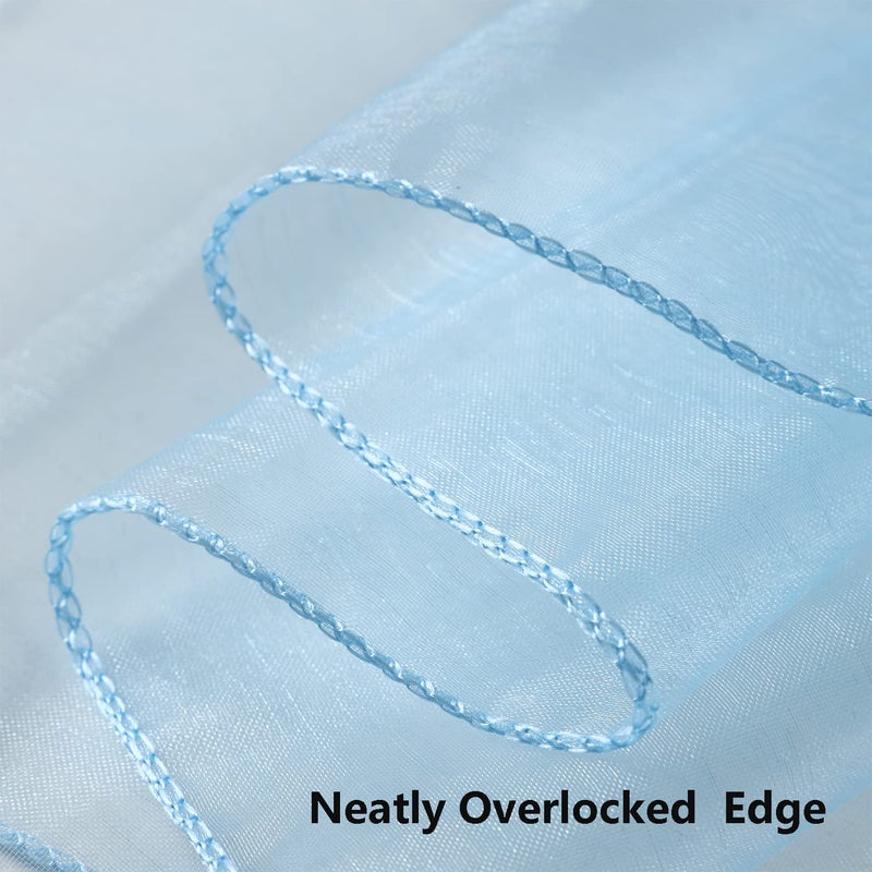MAGTOWNE Organza Chair Sashes Ties 50 Pack Universal Chiffon Knots Light Blue Chair Bows for Wedding Party Reception Ceremony Banquet Decorations - Light Blue - Image 5
