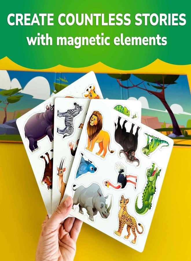 QUOKKA Travel Magnetic Puzzles for Toddlers 1-3 - 20+Pcs Africa Game with Extra-Long Play Book - Fun Travel Game Toy for Kids Ages 3-5 - Strong Magnets for Car Activities - Fun Toddler Puzzle Ages 2-4 - Image 5