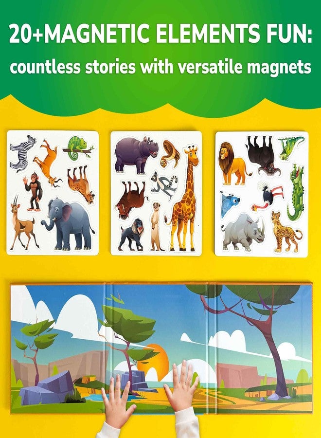 QUOKKA Travel Magnetic Puzzles for Toddlers 1-3 - 20+Pcs Africa Game with Extra-Long Play Book - Fun Travel Game Toy for Kids Ages 3-5 - Strong Magnets for Car Activities - Fun Toddler Puzzle Ages 2-4 - Image 2