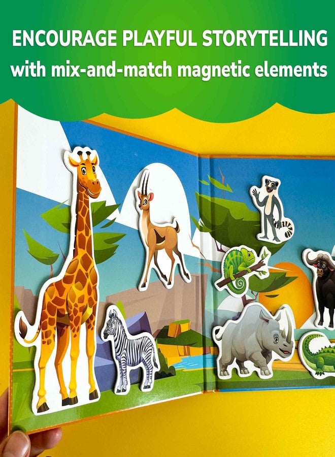 QUOKKA Travel Magnetic Puzzles for Toddlers 1-3 - 20+Pcs Africa Game with Extra-Long Play Book - Fun Travel Game Toy for Kids Ages 3-5 - Strong Magnets for Car Activities - Fun Toddler Puzzle Ages 2-4 - Image 4