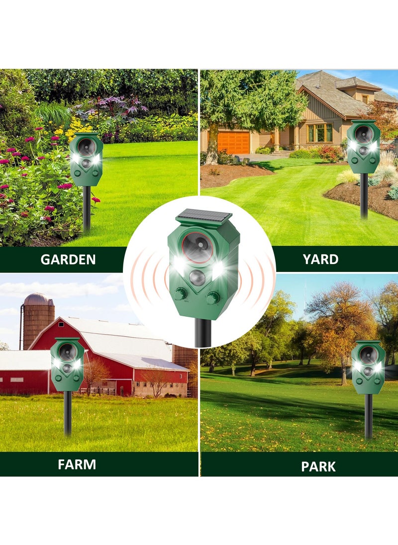 Generic - Solar Ultrasonic Animals Repellent, 1 Pack Motion Activated Cat Repellent with Flashing Lights & Alarm Weatherproof Outdoor Deer Repellent Device for Cats, Dogs, Raccoons, Rabbits, Squirrels, Skunks - Image 1