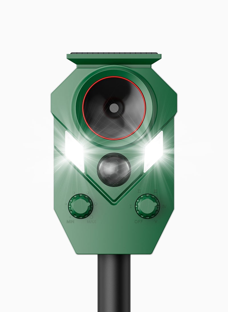 Solar Ultrasonic Cat Repellent, 1 Pack Motion Activated Cat Repellent with Flashing Lights & Alarm Weatherproof Outdoor Deer Repellent Device for Cats, Dogs, Raccoons, Rabbits, Squirrels, Skunks - Image 2