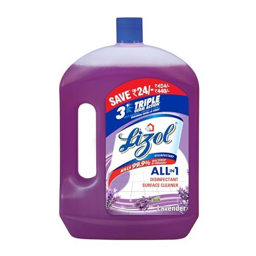 Lizol Disinfectant Surface & Floor Cleaner Liquid, Lavender - 2 Litre | Suitable for All Floor Cleaner Mops | Kills 99.9% Germs| India's #1 Floor Cleaner - Image 1