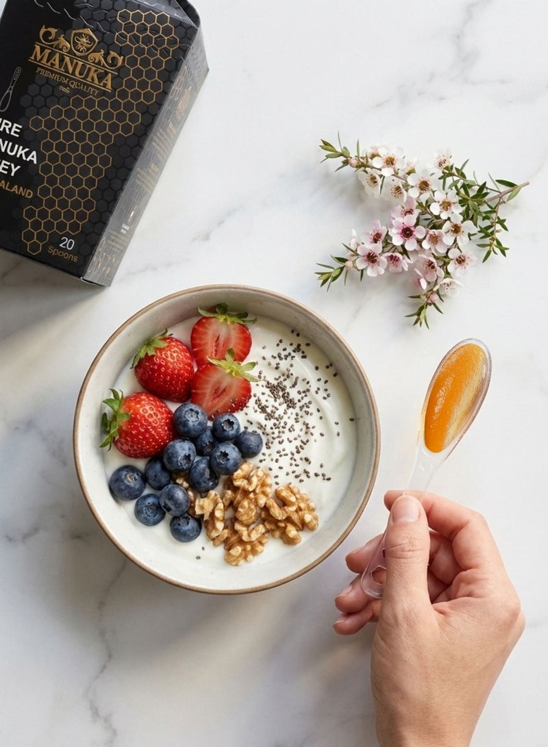 الملكي رويال ملاعق عسل المانوكا الطبيعية + 20 UMF 20 ملعقة - Image 4