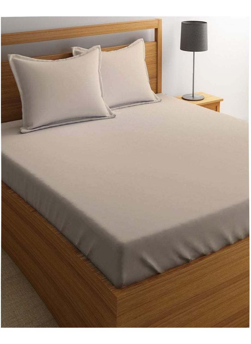 CONTEXT Queen Size Cream 4 Pcs Set Soft Wrinkle Microfiber Bed Sheet Set with Pillow Covers 1 Flat Sheet 230X305cm 1 Fitted Sheet 150X200cm 2 Pillowcases 50X75cm  - Image 1