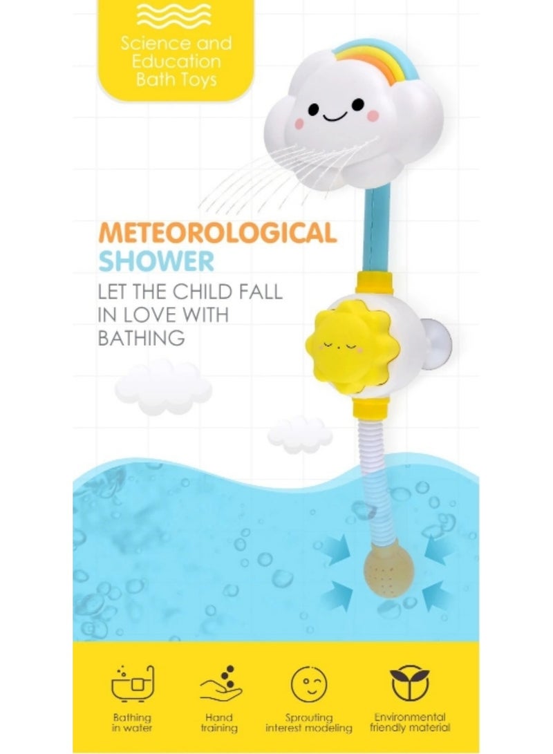 Baby bath toy – cloud-shaped bathtub shower toy with water spray spout, foldable faucet with suction cups, perfect for infants, toddlers, boys, and girls during bath time. - Image 2