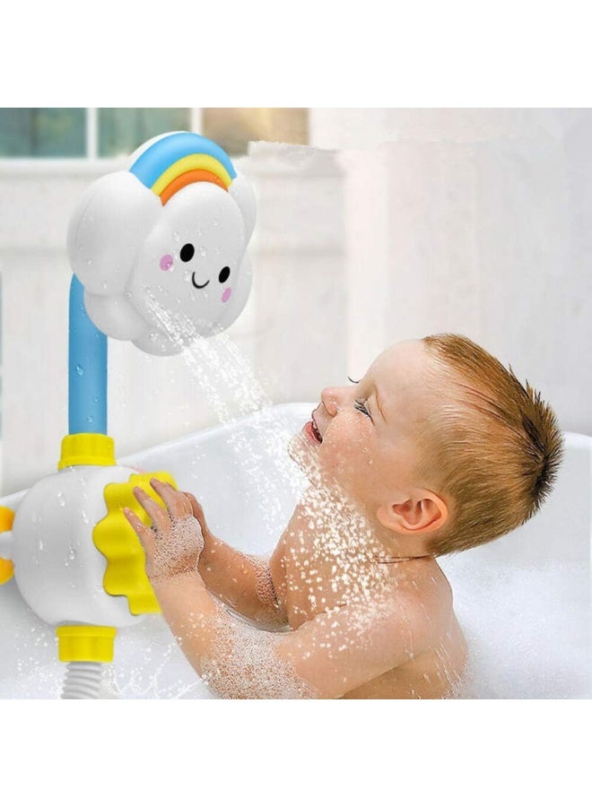 Baby bath toy – cloud-shaped bathtub shower toy with water spray spout, foldable faucet with suction cups, perfect for infants, toddlers, boys, and girls during bath time. - Image 1