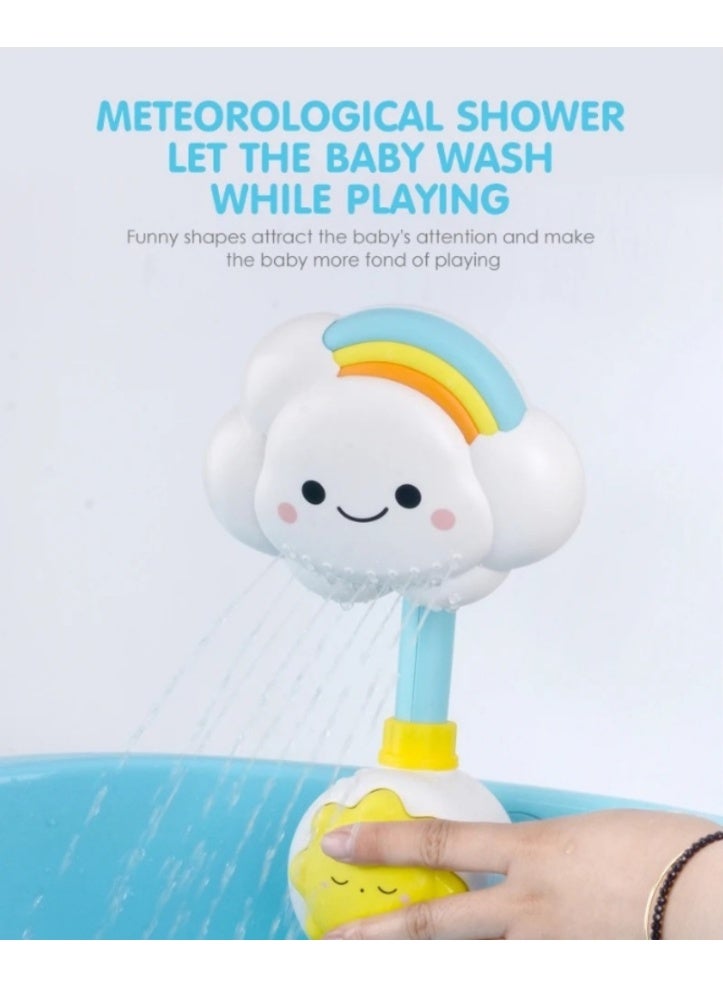 Baby bath toy – cloud-shaped bathtub shower toy with water spray spout, foldable faucet with suction cups, perfect for infants, toddlers, boys, and girls during bath time. - Image 5