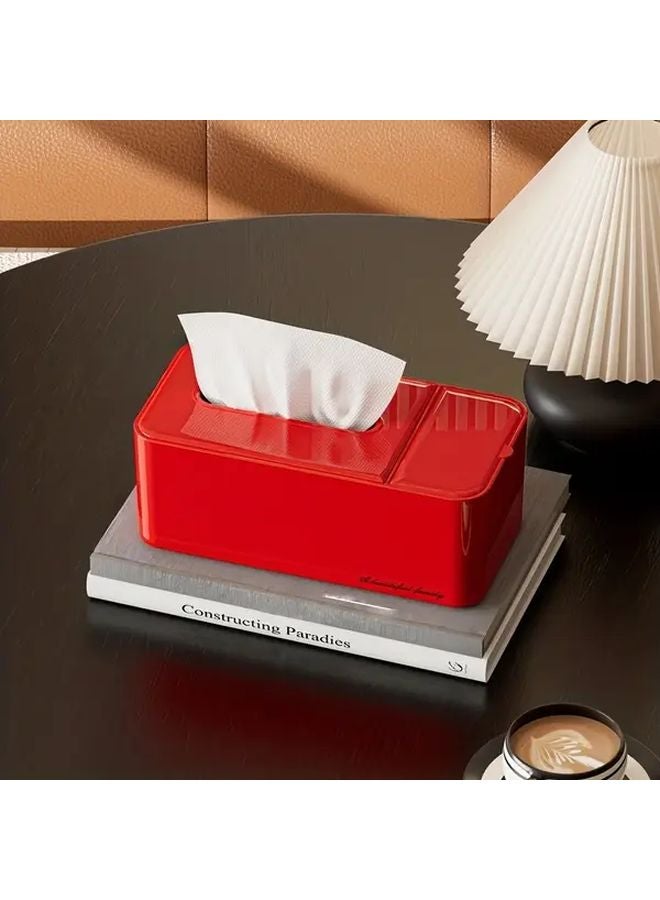 صندوق مناديل حديث ثنائي الوظيفة وعضويات باللون العاجي الأبيض موفر للمساحة لغرفة المعيشة - Image 5